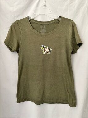 Olive Green Tee with Turtle Patch